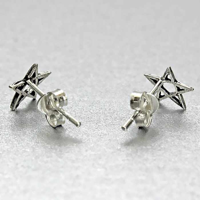Pair of earrings made of 925 silver - pentagram