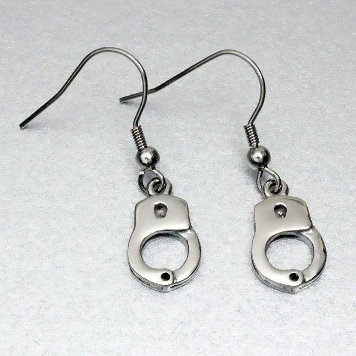 etNox Handschellen-Ohrringe aus Edelstahl
