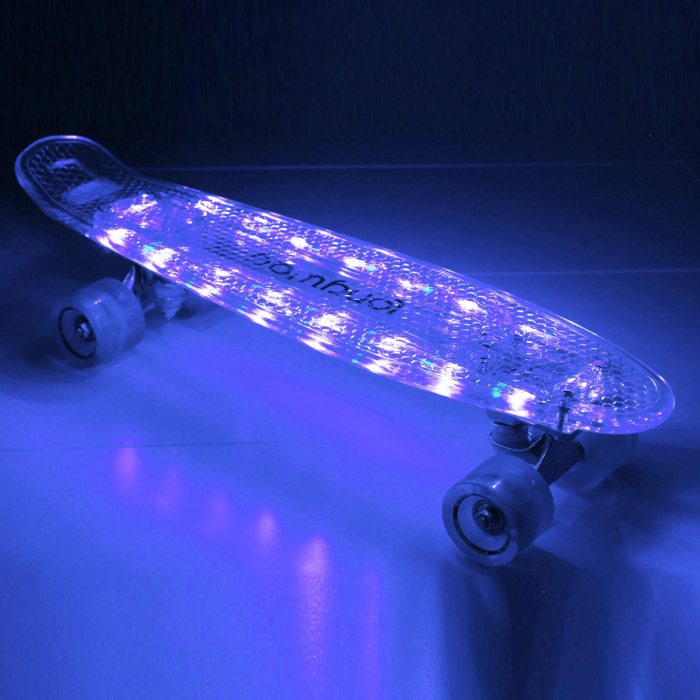 LED-Skateboard I Leuchtendes Pennyboard mit LED-RollenI I Akkubetrieben mit 6 Licht Optionen