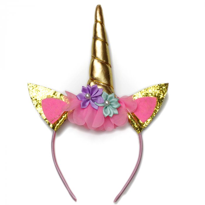 Golden unicorn hair accessories