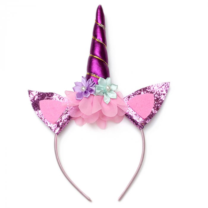 Purple headdress with glitter