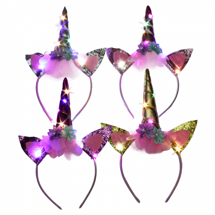 LED unicorn headband in variations