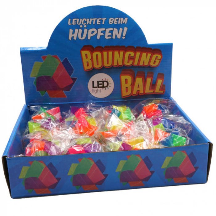Flashing light-up bouncy ball for children in 2 shapes: Star bouncy ball or rhombus I jumping ball toy summer I rubber children's toy
