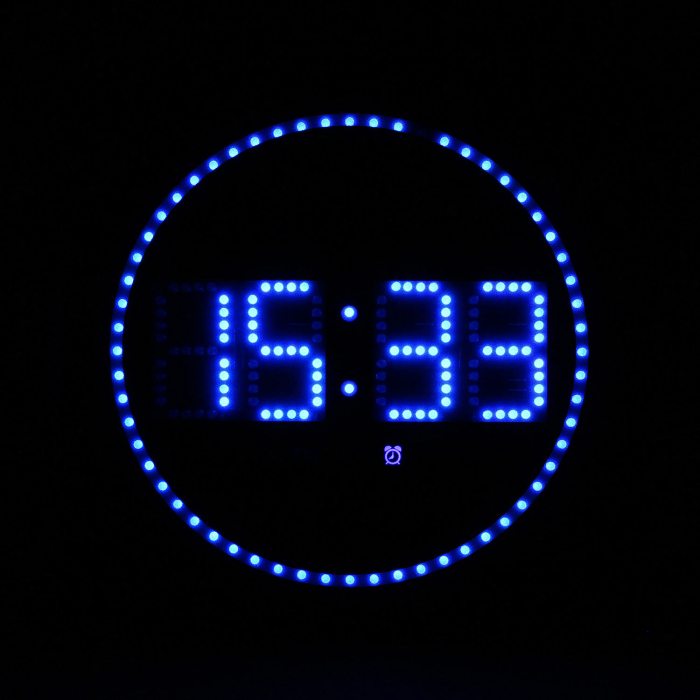 Blue LED wall clock