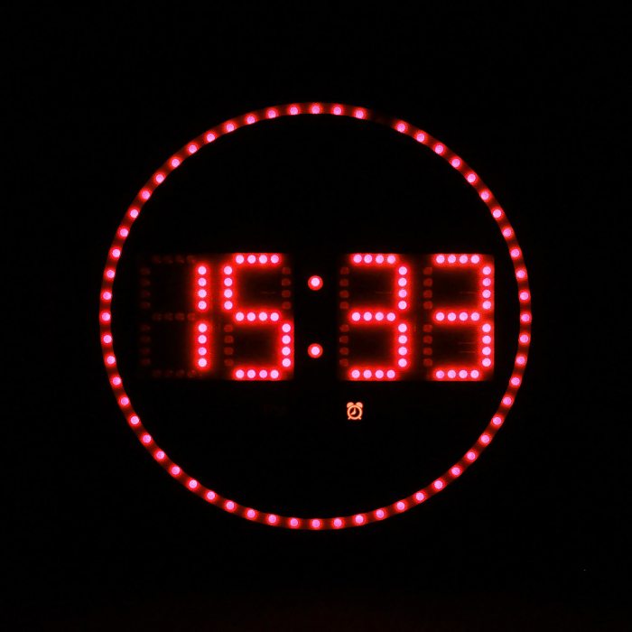 Red LED Wall Clock