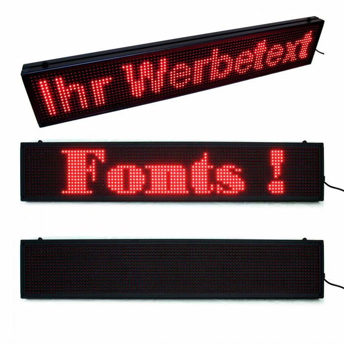 led lauftexte schaufenster rot späti