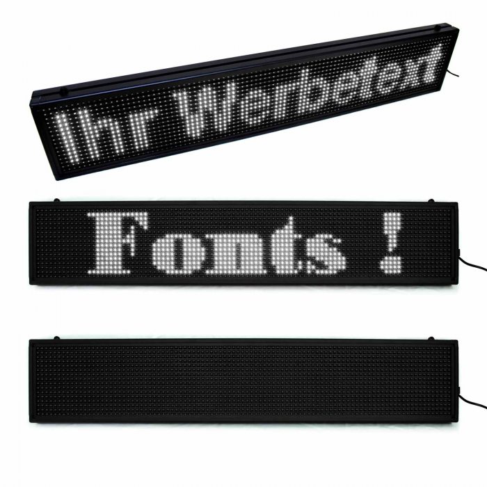 led lauftexte Display schaufenster weiß gastronomie späti