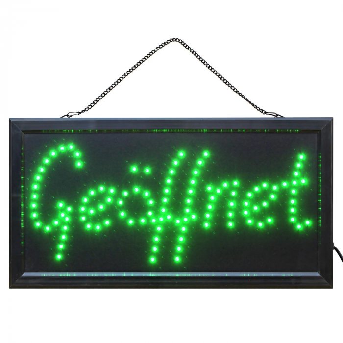 LED-Schaufensterschild Geöffnet grün
