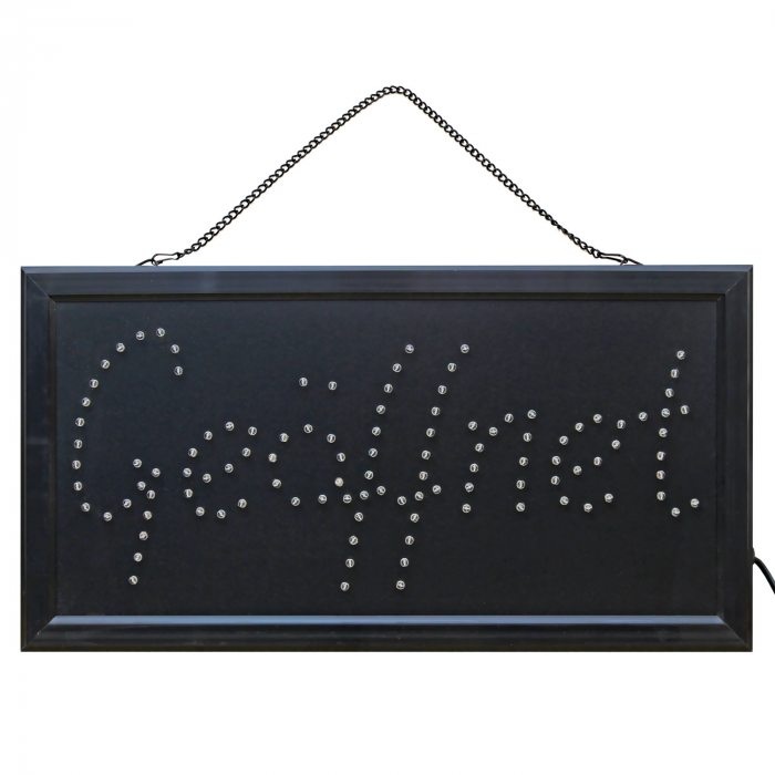 LED Schild Geöffnet weiß 48x25 cm Reklame Ladenschild Geöffnet offen Geschäft Leuchtschilder Strom sparend
