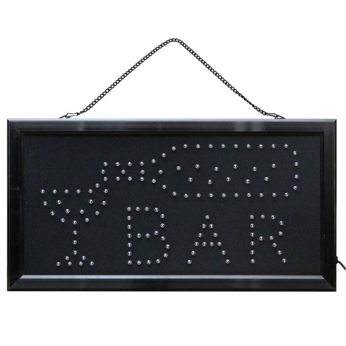 LED Schild BAR 48x25 cm beleuchtet Reklame Leuchtschild Leuchtreklame Drinks Nightlife Barschild günstig online kaufen