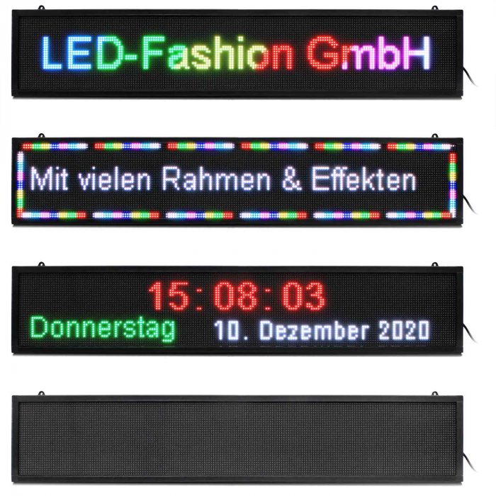 led lauftexte schaufenster rot grün blau weiß lila gelb