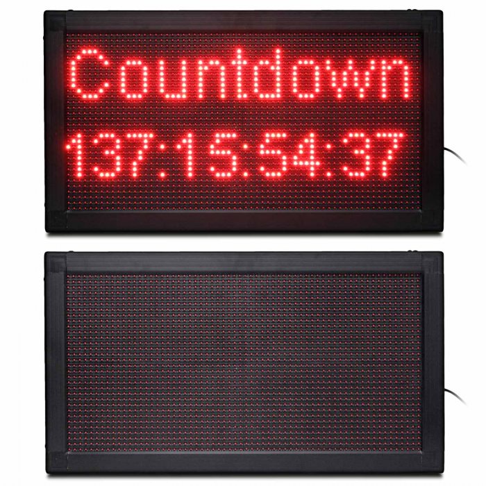 LED ticker 72x40 cm red WiFi advertising sign indoors P10