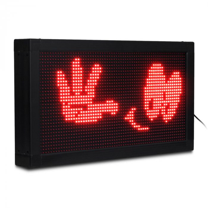 LED ticker 72x40 cm red WiFi advertising sign indoors P10