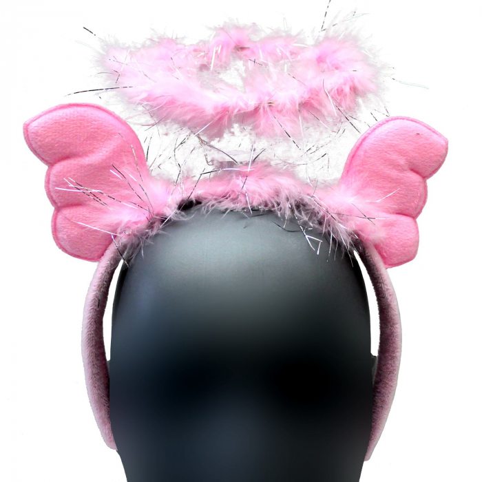 Rosa Engel-Haarreifen mit bunten LEDs
