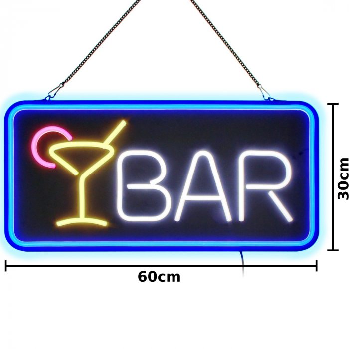 Neonschild BAR 60 x 30 cm