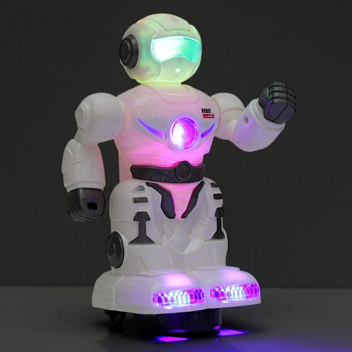 LED toy robot with sound 19 cm I battle sounds I action figure I change direction when touched I electronic children's toy