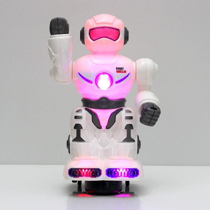 LED toy robot with sound 19 cm I battle sounds I action figure I change direction when touched I electronic children's toy
