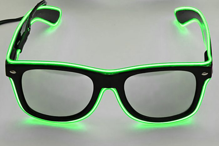 led brille fashion rave grün