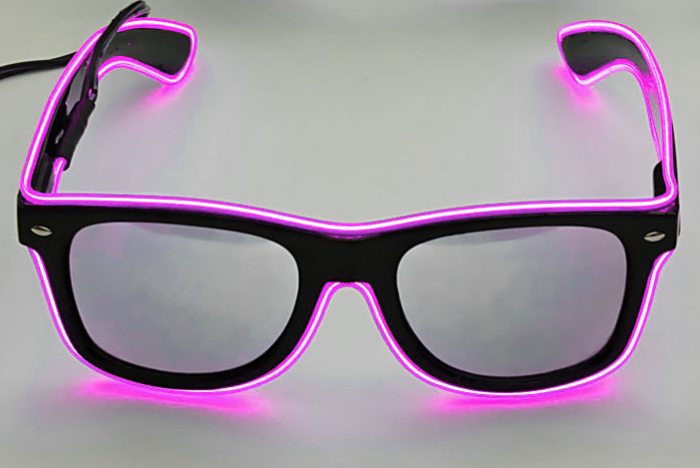 led-brille pink leuchtet