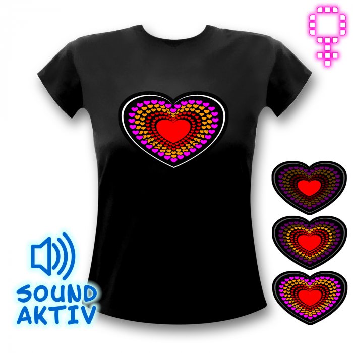 herz party t-shirt frau