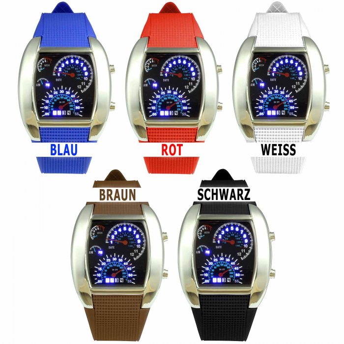 Tachometer Armbanduhr mit LED