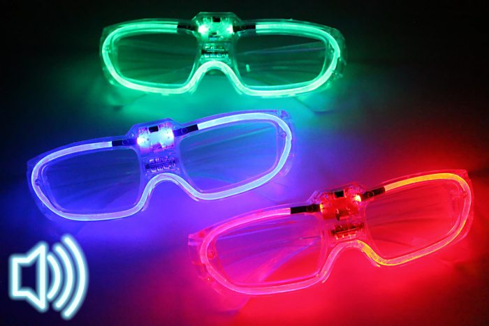 Party LED-Brille Leuchtbrille mit Soundsensor