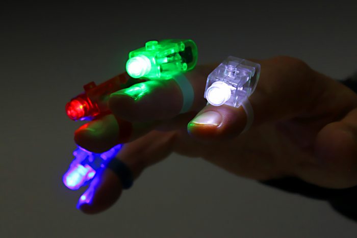 LED-Finger 5er Set I LED-Fingerlicht Partyset I  Fingerlampe Mitgebsel Party