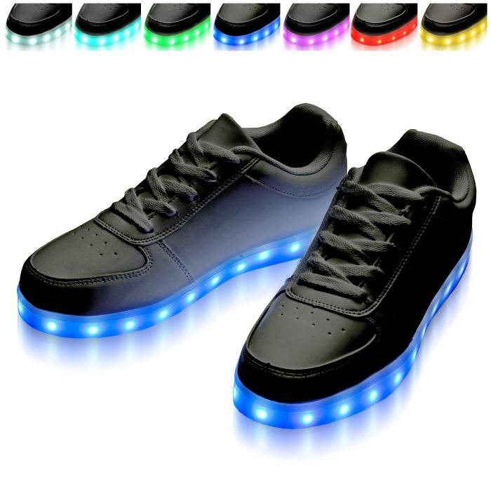 schwarze led-schuhe farbwechsel