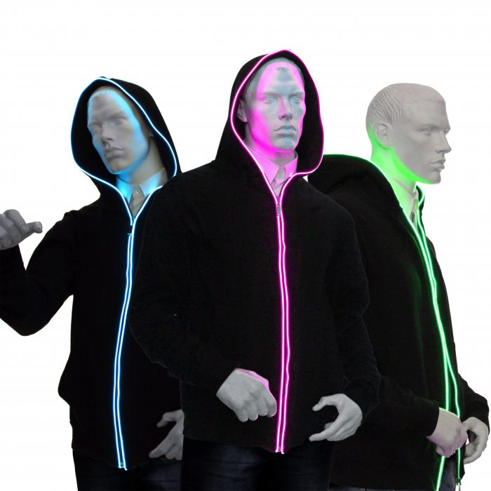 LED-Hoodie blue light up Jacket