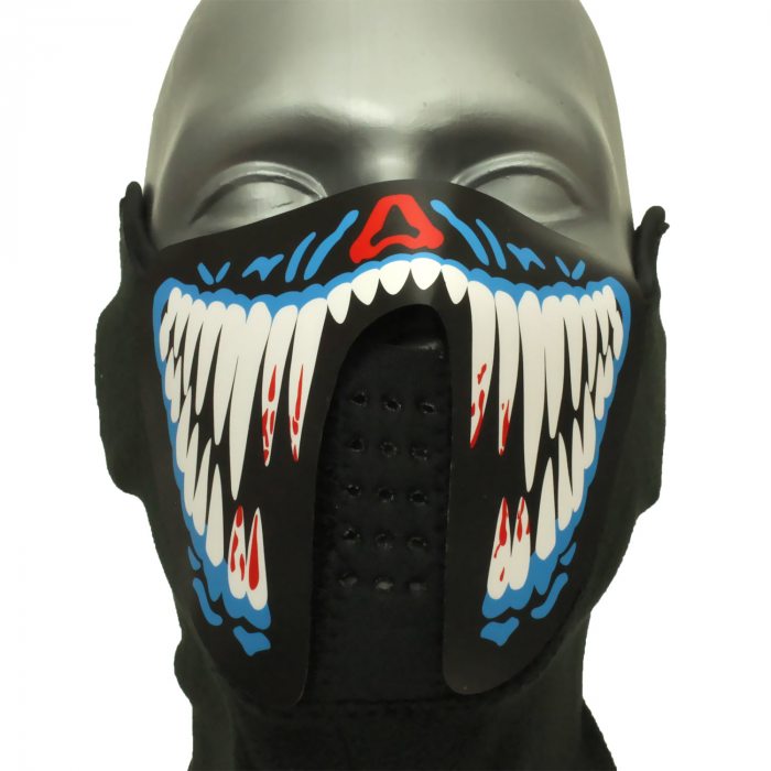 Leuchtende Monstermaske I Karenval & Fasching LED Maske Kostüm Erwachsene 2024 I Gruselige Halloweenmaske Männer-Maske Frauenmasken Kinder
