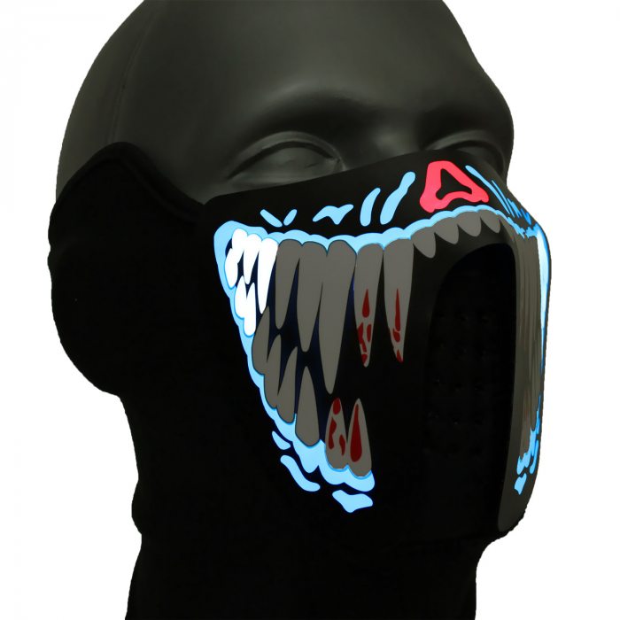 Leuchtende Monstermaske I Karenval & Fasching LED Maske Kostüm Erwachsene 2024 I Gruselige Halloweenmaske Männer-Maske Frauenmasken Kinder