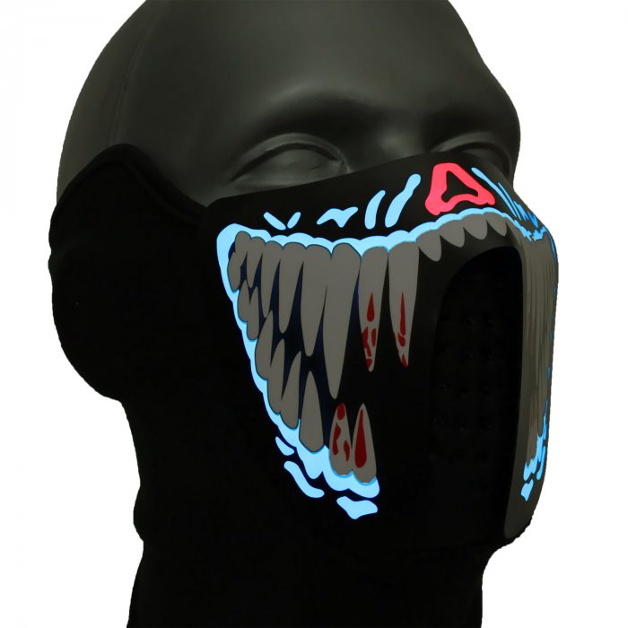 Leuchtende Monstermaske I Karenval & Fasching LED Maske Kostüm Erwachsene 2024 I Gruselige Halloweenmaske Männer-Maske Frauenmasken Kinder