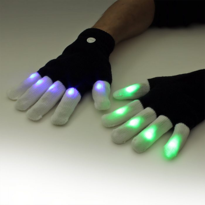 1 Paar LED-Handschuhe Multicolor 6 Modi Leucht- & Blink Handschuhe
