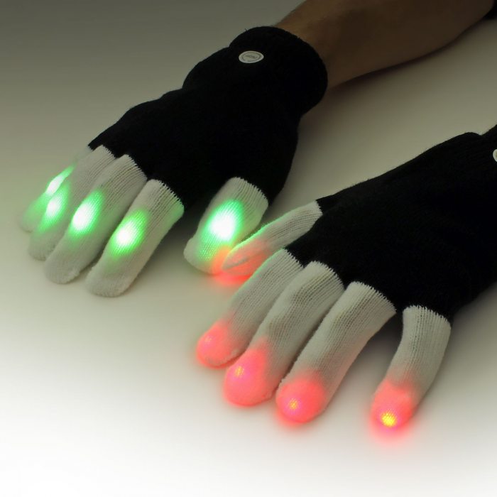 1 Paar LED-Handschuhe Multicolor 6 Modi Leucht- & Blink Handschuhe