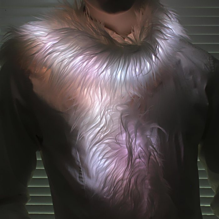 White multicolor LED scarf