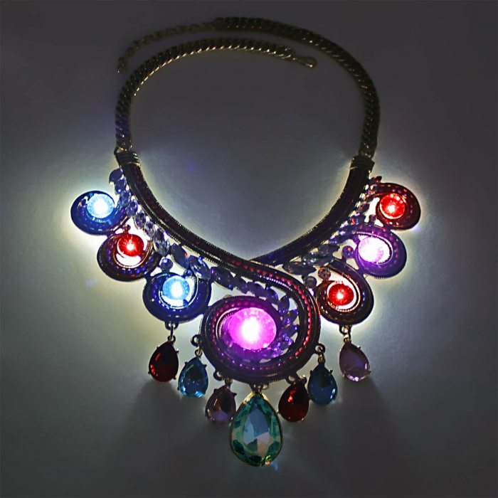 LED rhinestone necklaces