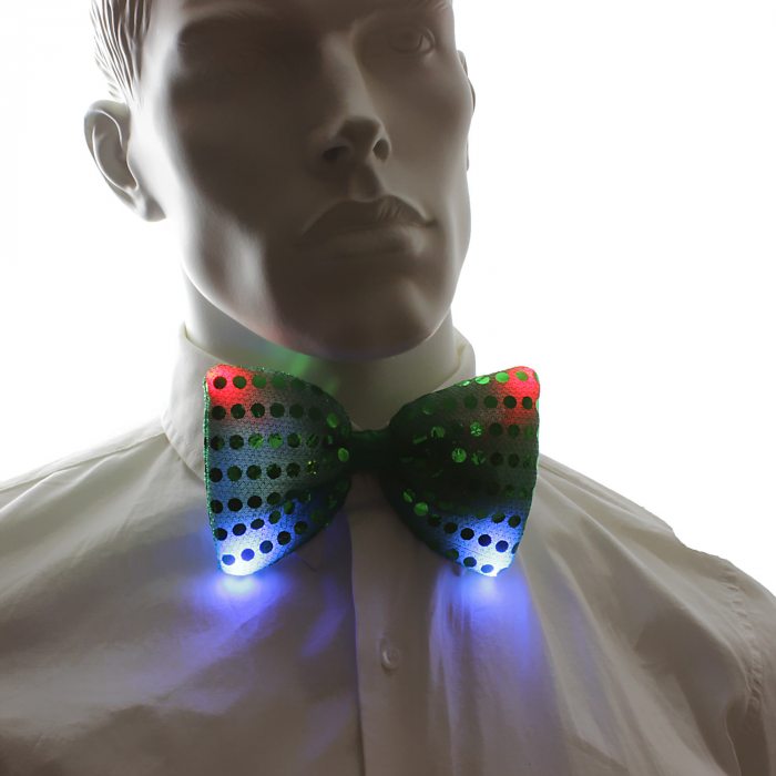 Green luminous LED bow tie