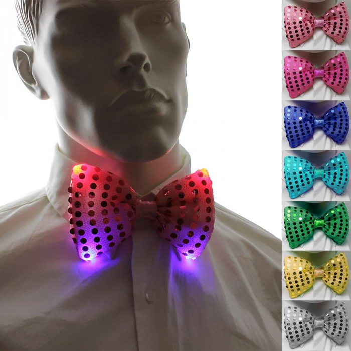 LED glitter bow tie