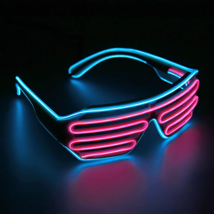 led brille shutter pink hellblau blinkend