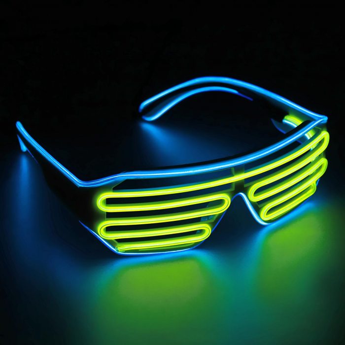 led brille shutter gelb blau