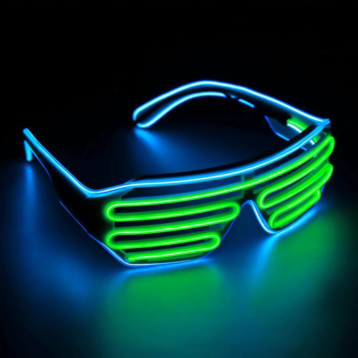 led brille shutter  grün blau