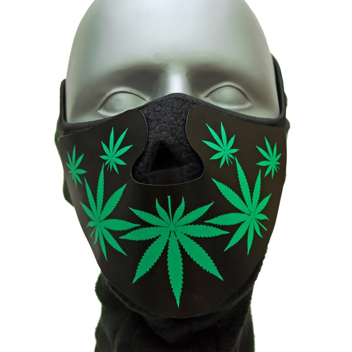 LED Gesichtsmaske mit Hanfblätter