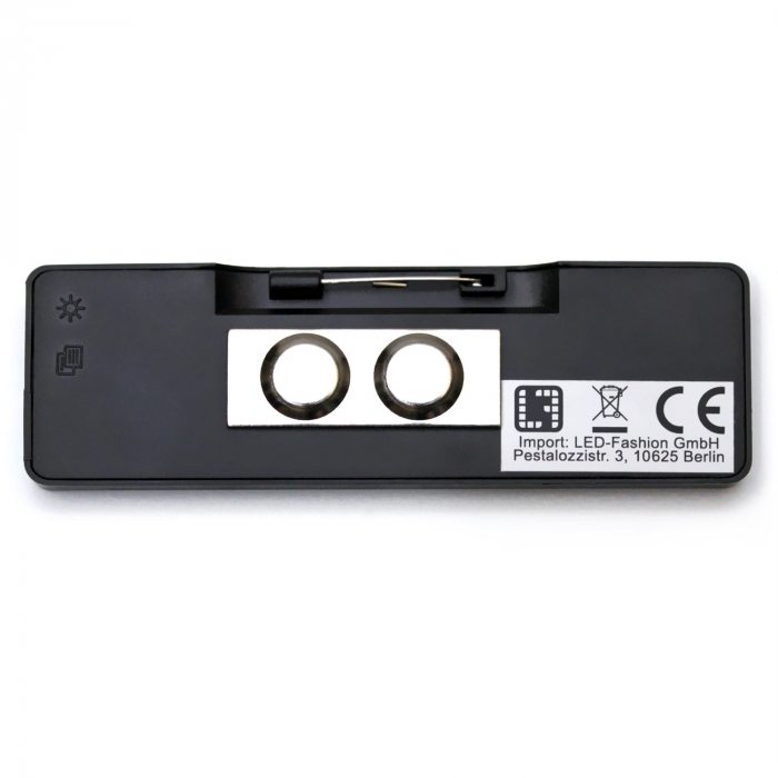 LED name tag Scrolling I App & USB programmable blue