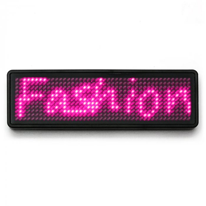 LED name tag Scrolling App & USB programmable pink
