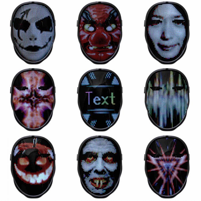 Lots of animated mask faces