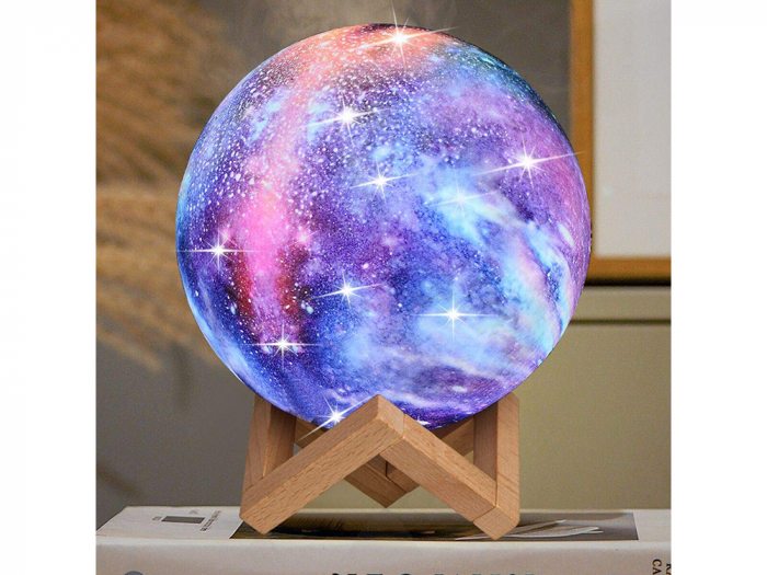 Dimmable multicolor moon lamp with remote control