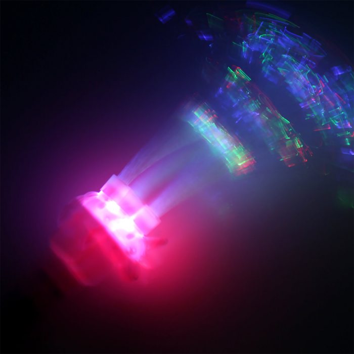 LED Einhorn Glasfaser Leuchtstab mit 3 Leuchtfunktionen I LED Blink Leuchtwedel Unicorn Pink Lila