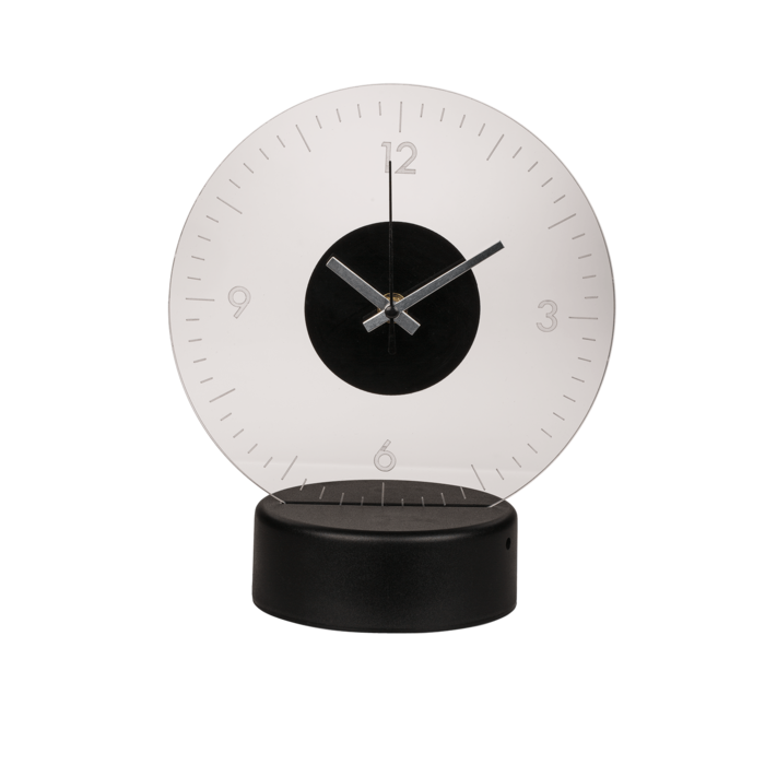 Nachttisch Lampe und Uhr