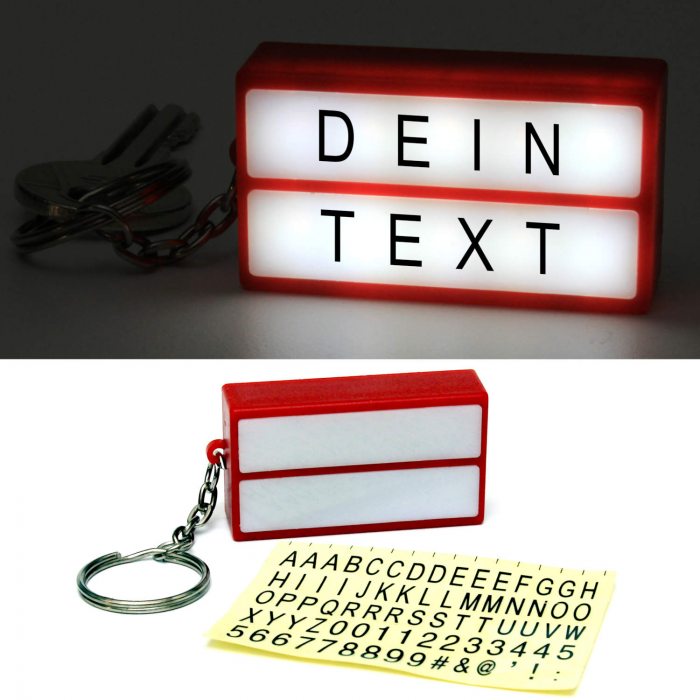 Leuchtschild Schlüsselanhänger