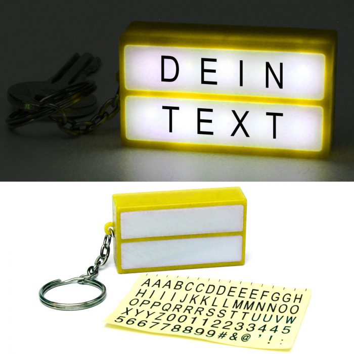 Illuminated sign keychain